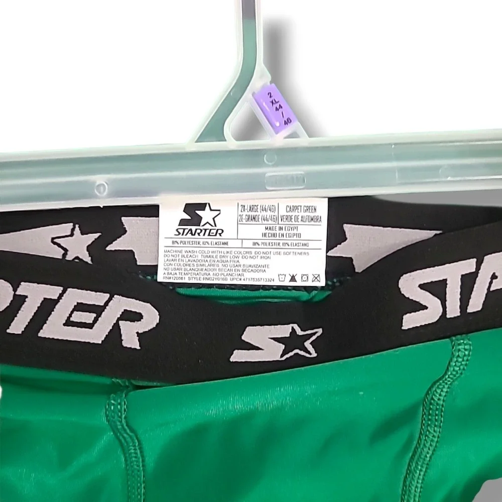 2 Pairs Starter Standard Length Compression Boxer Brief 2XL Big & Tall Green
